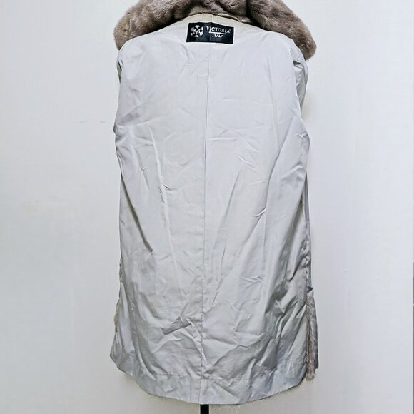 Saga Sapphire Silver Blue Iris Cerulean Grey MINK Coat Jacket Stroller No Fox - Picture 7 of 9